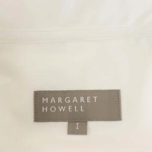 MARGARET HOWELL ワイドカラーシャツ ブラウス コットン 長袖 胸ポケット 1 ホワイト