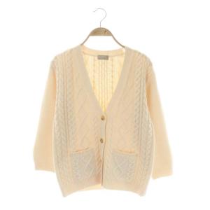 ウールケーブルVネックカーディガン ニット 2 アイボリー