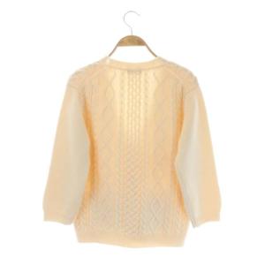 MARGARET HOWELL ウールケーブルVネックカーディガン ニット 2 アイボリー