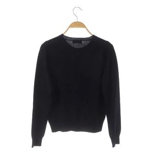 MARGARET HOWELL ニット ウール カーディガン 長袖 クルーネック 2 黒 ブラック