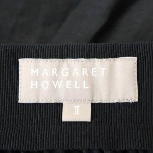 MARGARET HOWELL ギャザースカート フレア ロング リネン 2 黒 ブラック