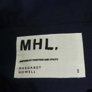 MHL. コットン丸襟シャツ 半袖 前開き 1 紺 ネイビー