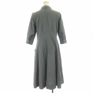 MARGARET HOWELL コットンロングシャツワンピース ミモレ丈 七分袖 2 グレー