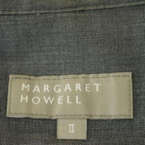 MARGARET HOWELL コットンロングシャツワンピース ミモレ丈 七分袖 2 グレー