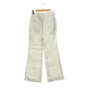Deuxieme Classe 20SS アササルファーゾメパンツ フレア ハイウエスト リネン 34 オフホワイト