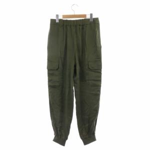 L'Appartement 22AW フィブリルサテン カーゴパンツ ミリタリー ジョガー 38 カーキ