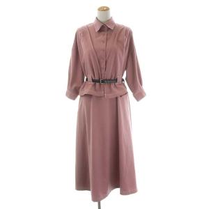 20SS GENTLEWOMAN OVERLAP DRESS ワンピース フェイクレイヤード ロング 七分袖 フレア ベルト付き