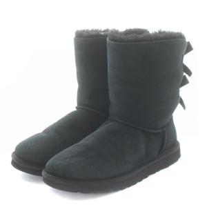 UGG australia ベイリーボウ 2 BAILEY BOW2 ムートンブーツ ミドル ロゴ 25cm 黒 ブラック 1002954