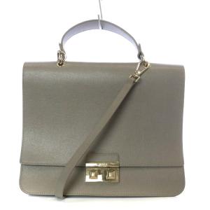 ハンドバッグ ワンハンドル ショルダーバッグ 2way レザー グレージュ 24072