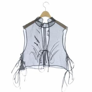 Mame Kurogouchi 21SS Floral Jacquard Sheer Vest 2 黒