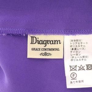 Diagram GRACE CONTINENTAL トリアセファートップス ブラウス シャツ バックV 七分袖 レース プルオーバー 36 紫 パープル