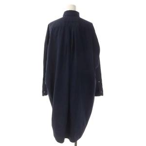 TICCA ロング プルオーバー スクエアビックシャツ ブラウス チュニック 長袖 F 紺 ネイビー