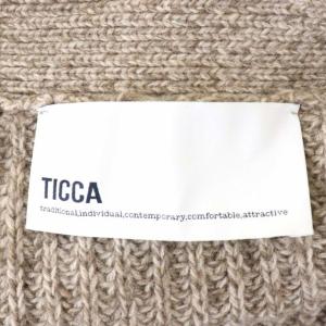 TICCA ウール Vネック ロングカーディガン 厚手 長袖 F ライトブラウン ベージュ