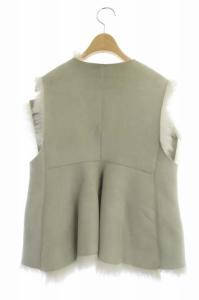 Drawer ムートンベスト リバーシブル グレージュ