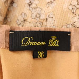 Drawer 20年製 シルクフラワープリントスカート 36 ピンクベージュ