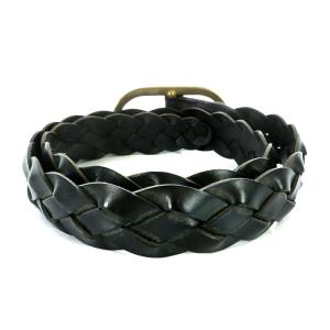 J&M DAVIDSON ベルト レザーメッシュ ブラック