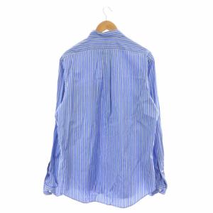 RALPH LAUREN シャツ ボタンダウン ストライプ 長袖 16 1/2 L ブルー ホワイト グリーン