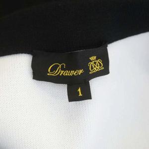 Drawer ダブルフェイスドルマン トップス カットソー 半袖 サイドスリット 1 黒 ブラック