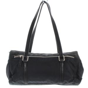 PRADA ハンドバッグ ロゴ 切替 ナイロン レザー ブラック