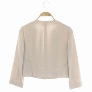 ANAYI 18SS ノーカラージャケット ショート 薄手 キーネック 36 ベージュ