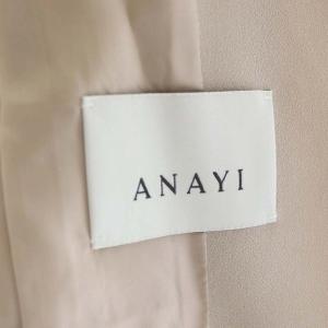 ANAYI 18SS ノーカラージャケット ショート 薄手 キーネック 36 ベージュ