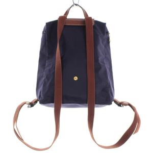 Longchamp ルプリアージュ リュック 切替 レザー 紫 パープル 茶色 ブラウン