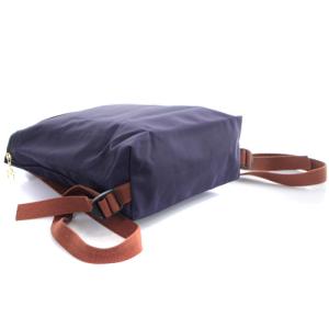 Longchamp ルプリアージュ リュック 切替 レザー 紫 パープル 茶色 ブラウン
