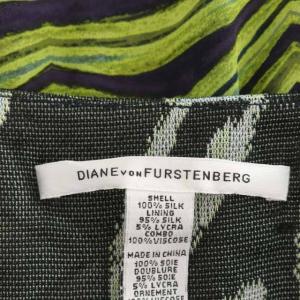 DIANE von FURSTENBERG シルク フレアスリーブワンピース ひざ丈 長袖 6 マルチカラー