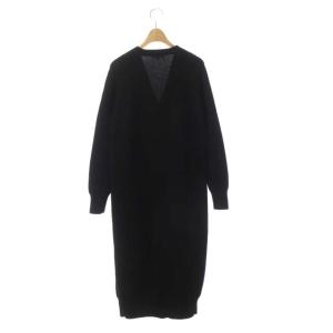 HYKE ロングニットカーディガン コーディガン 長袖 1 黒 ブラック