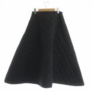 MADISONBLUE 20AW キルティングミモレフレアスカート 01 ブラック