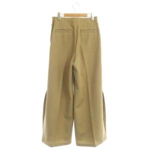 ESTNATION サイドボタンスリットヘムワイドパンツ 38 カーキベージュ