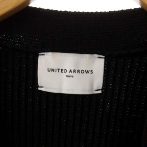 UNITED ARROWS P AZE ショートニットカーディガン 長袖 Vネック 黒 ブラック