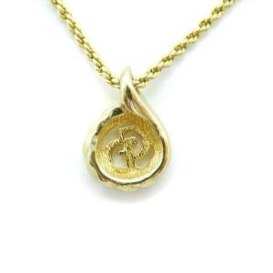 Christian Dior CDロゴペンダントトップ ネックレス ペンダント イエローゴールド色