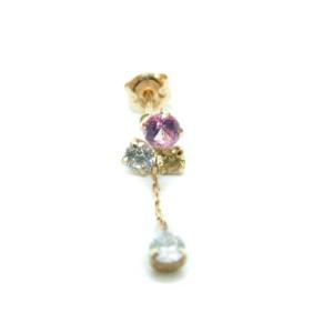 4℃ ピアス ストーン K10 イエローゴールド