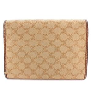 CELINE 三つ折り財布 マカダム柄 ロゴ べージュ 茶色 ブラウン