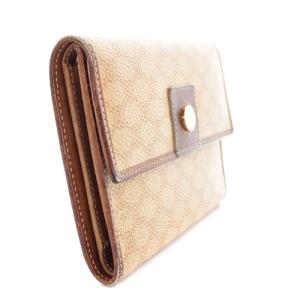CELINE 三つ折り財布 マカダム柄 ロゴ べージュ 茶色 ブラウン