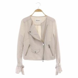 21SS カルゼライダースジャケット ブルゾン ジップアップ 36 ライトグレージュ