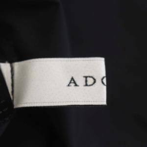 ADORE 22SS アシメギャザーブラウス 長袖 クルーネック チュニック バックリボン 38 ブラック