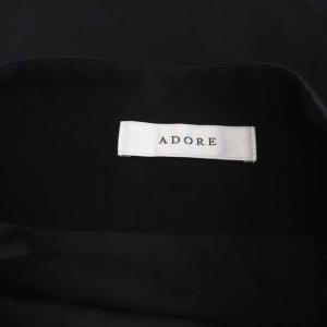 ADORE 22SS ウェザーワッシャーラップスカート ロング フレア リネン混 36 黒 ブラック