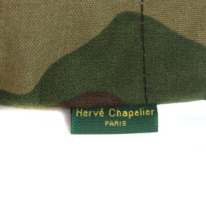 Hervé Chapelier ポーチ コーデュラ 舟型 M カモフラ カーキ 927W