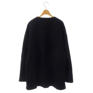 ENFOLD 22SS ダブルクロス ミニマル CARDIGAN ジャケット Vネック 38 ダークネイビー