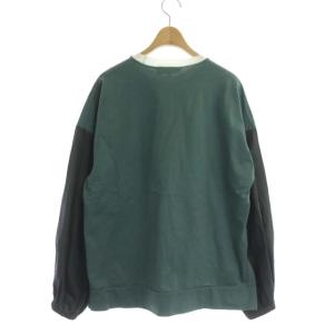 ENFOLD 21SS グロッシー天竺 コンビプルオーバー カットソー 長袖 切替 38 スモークグリーン