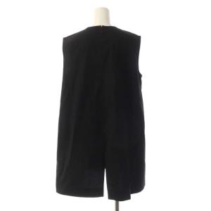 ENFOLD 21AW タイプライター スリットネック プルオーバー チュニック ノースリーブ 38 黒 ブラック