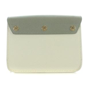 FURLA メトロポリス チェーンショルダーバッグ レザー ロゴ グレー 白 ホワイト