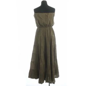 MARIHA 草原の夢のドレス ベアトップワンピース ロング カーキ