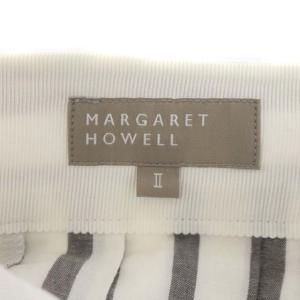MARGARET HOWELL BOLD STRIPE COTTON LINEN SKIRT フレアスカート ミディアム丈