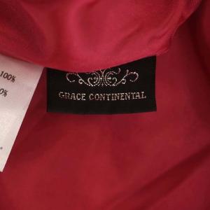 GRACE CONTINENTAL コードフラワーワンピース ロング ノースリーブ チュールレース フレア 38 ボルドー 黒 ブラック