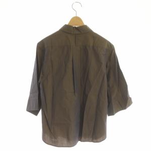 MARGARET HOWELL 19SS FINE COTTON CHAMBRAY シャツ プルオーバー 七分袖 ブラウン