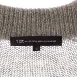 23区 vingt-trois 21AW ファインモヘヤ Vネック カーディガン ニット 長袖 前開き 32 グレー