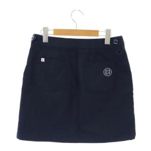 23区 ゴルフ GOLF 22SS ハイパワーストレッチ シフォンコンビ ミニスカート 台形 64 紺 ネイビー